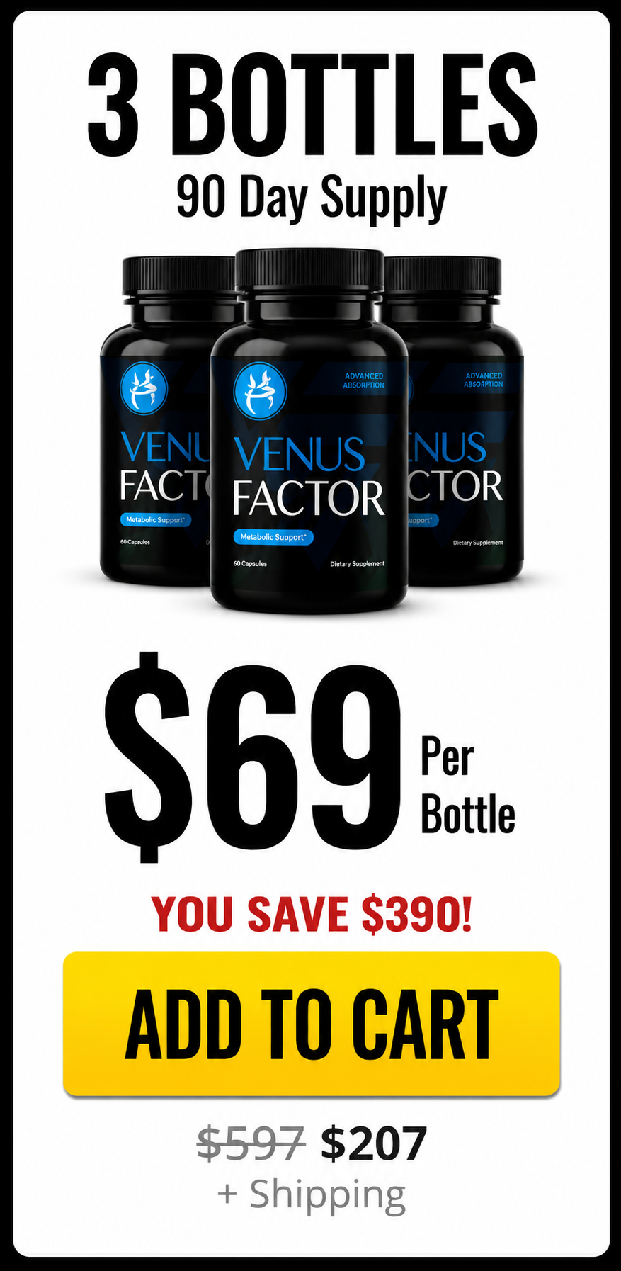 Venus Factor 3 bottles - 90 day supply